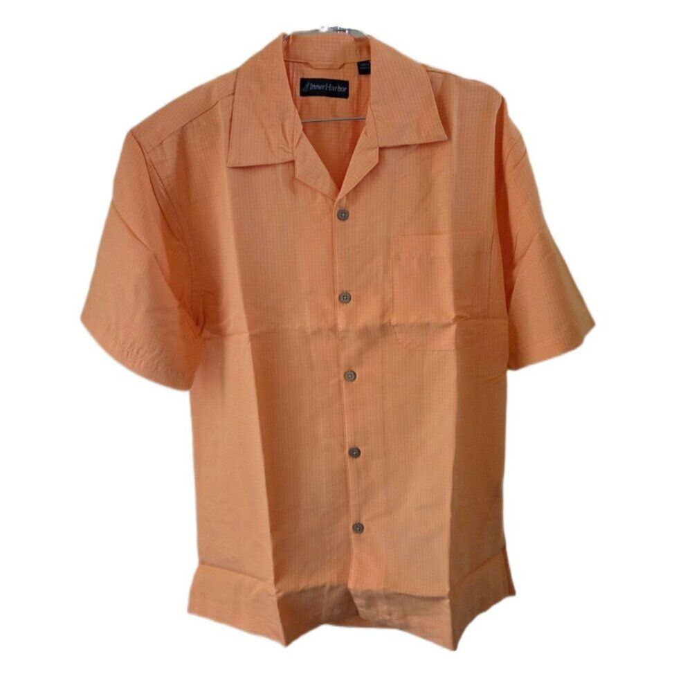 New Inner Harbor Orange Short Sleeve Men's Shirt with Pocket Style IH-3006